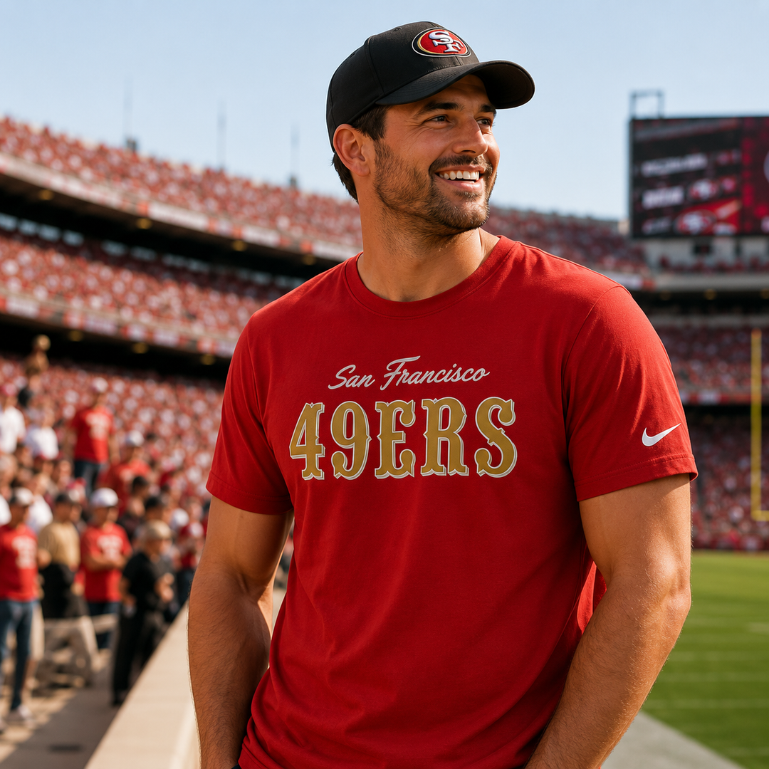 San Francisco 49ers NFL Nike Essential Cotton T-Shirt – Scarlet (UK Stock)