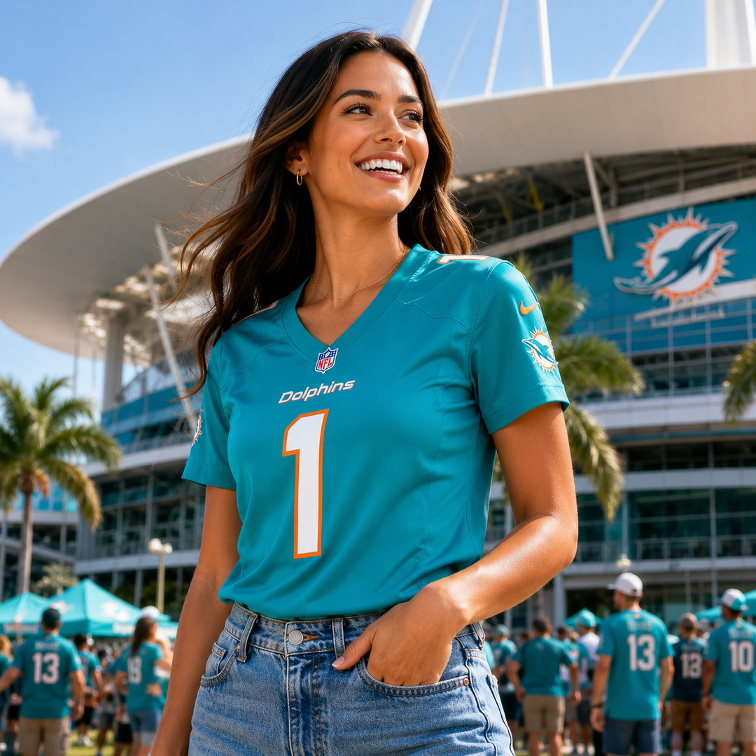 Miami Dolphins NFL Tua Tagovailoa Nike Women’s Game Jersey – Medium – Aqua (UK Stock)