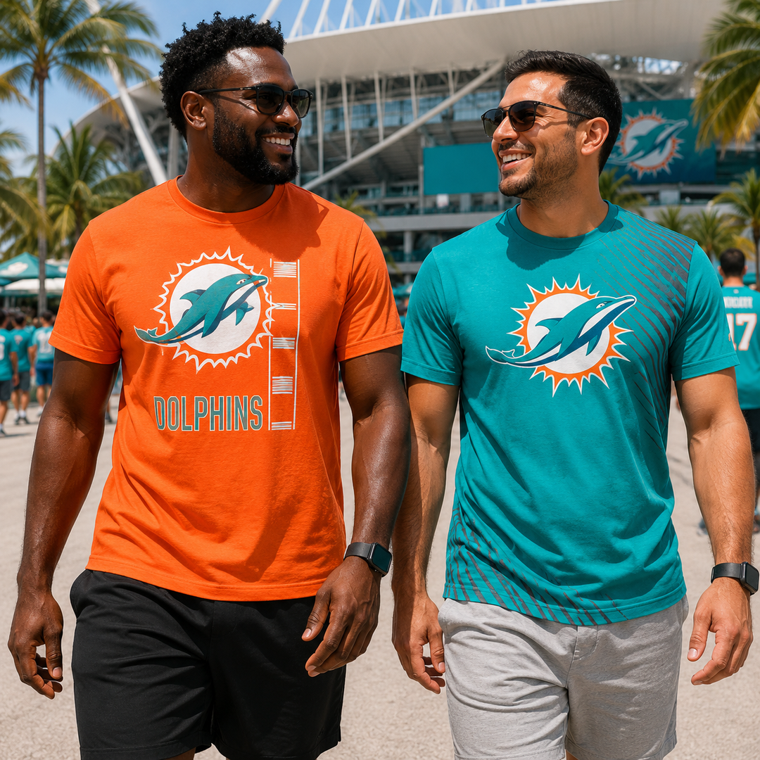 Miami Dolphins Nike NFL 2 T-Shirt Bundle – Aqua/Orange – Medium (UK Ready)