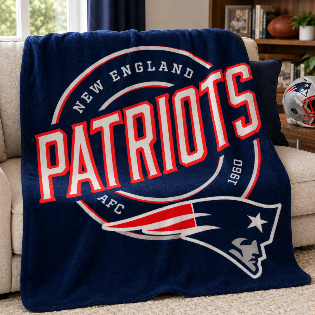 New England Patriots NFL 50″ × 60″ Unisex Fleece Throw Blanket – (UK Stock)