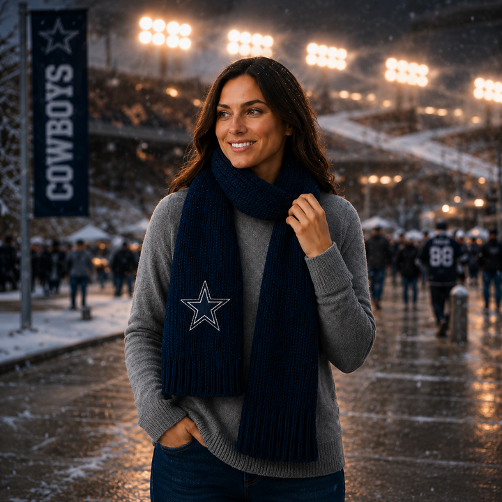 Dallas Cowboys NFL Embroidered Logo Waffle Scarf (UK Ready)