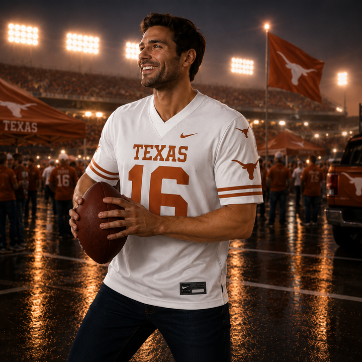 Texas Longhorns Arch Manning Jersey - NCAA Nike Football Game – White (UK Ready)
