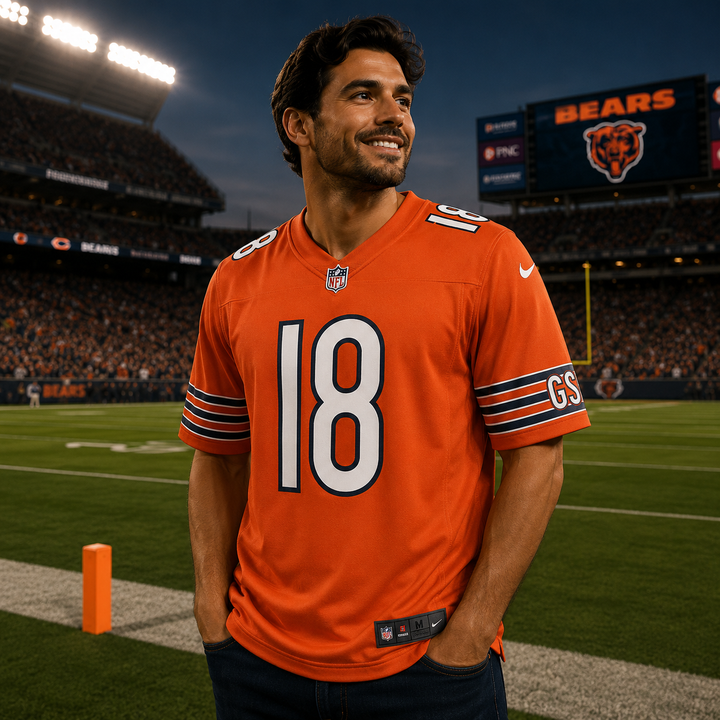 Chicago Bears Caleb Williams Performance Top - NFL Nike Legend – Orange – Medium (UK Ready)