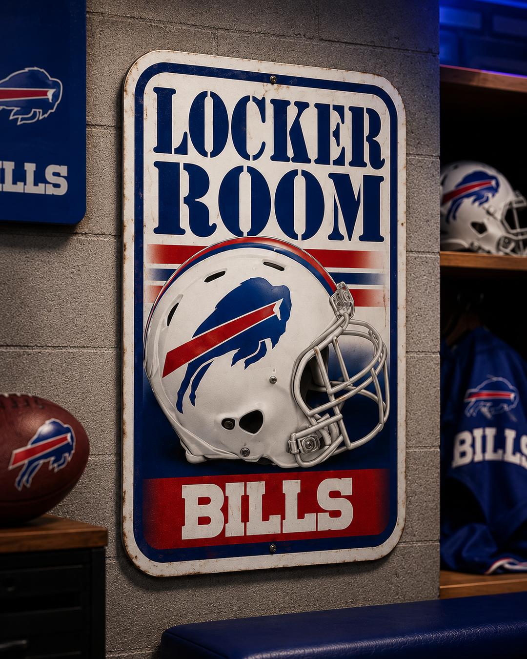 Buffalo Bills Plastic Sign - NFL 11" x 17" Locker Room (UK Ready)