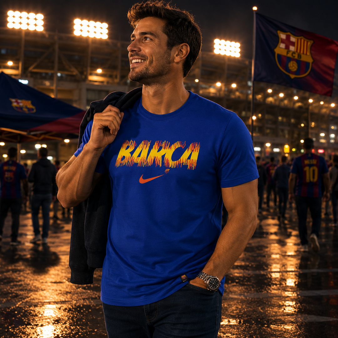 Barcelona Nike Preseason Performance T-Shirt – Blue Large (UK Stock)
