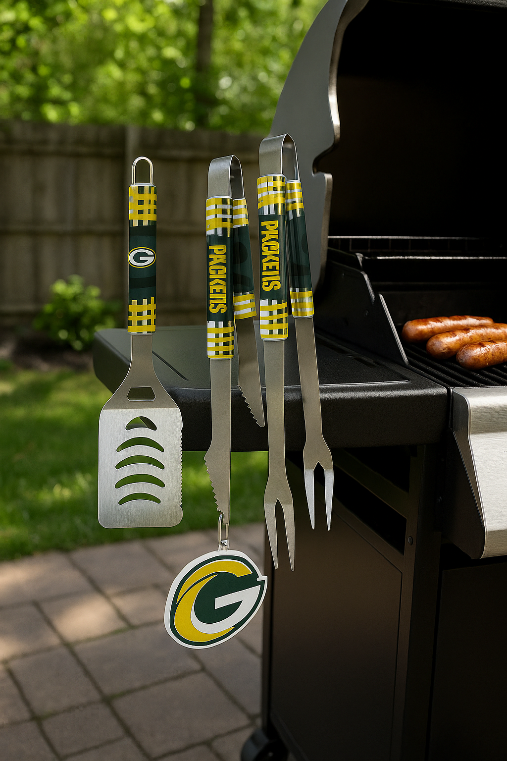 Green Bay Packers Siskiyou UK BBQ Set (3-Piece) (UK Stock) - UKASSNI