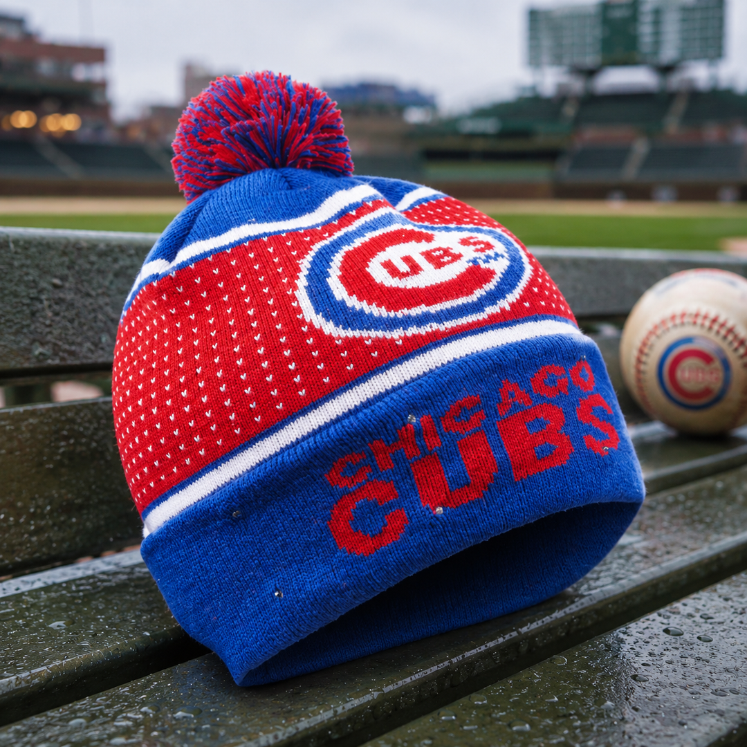 Chicago Cubs MLB Big Logo Full Knit Light-Up Beanie – Royal (UK Ready)
