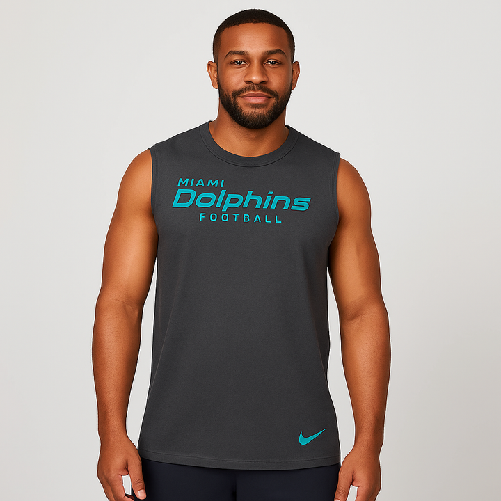 Miami Dolphins NFL Nike Primetime Legend Performance Muscle Tank Top - Gray