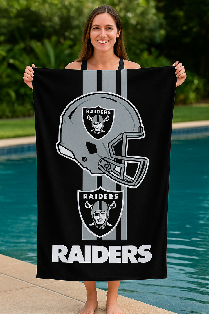 Las Vegas Raiders NFL WinCraft Fiber Beach Towel (UK Stock) - UKASSNI