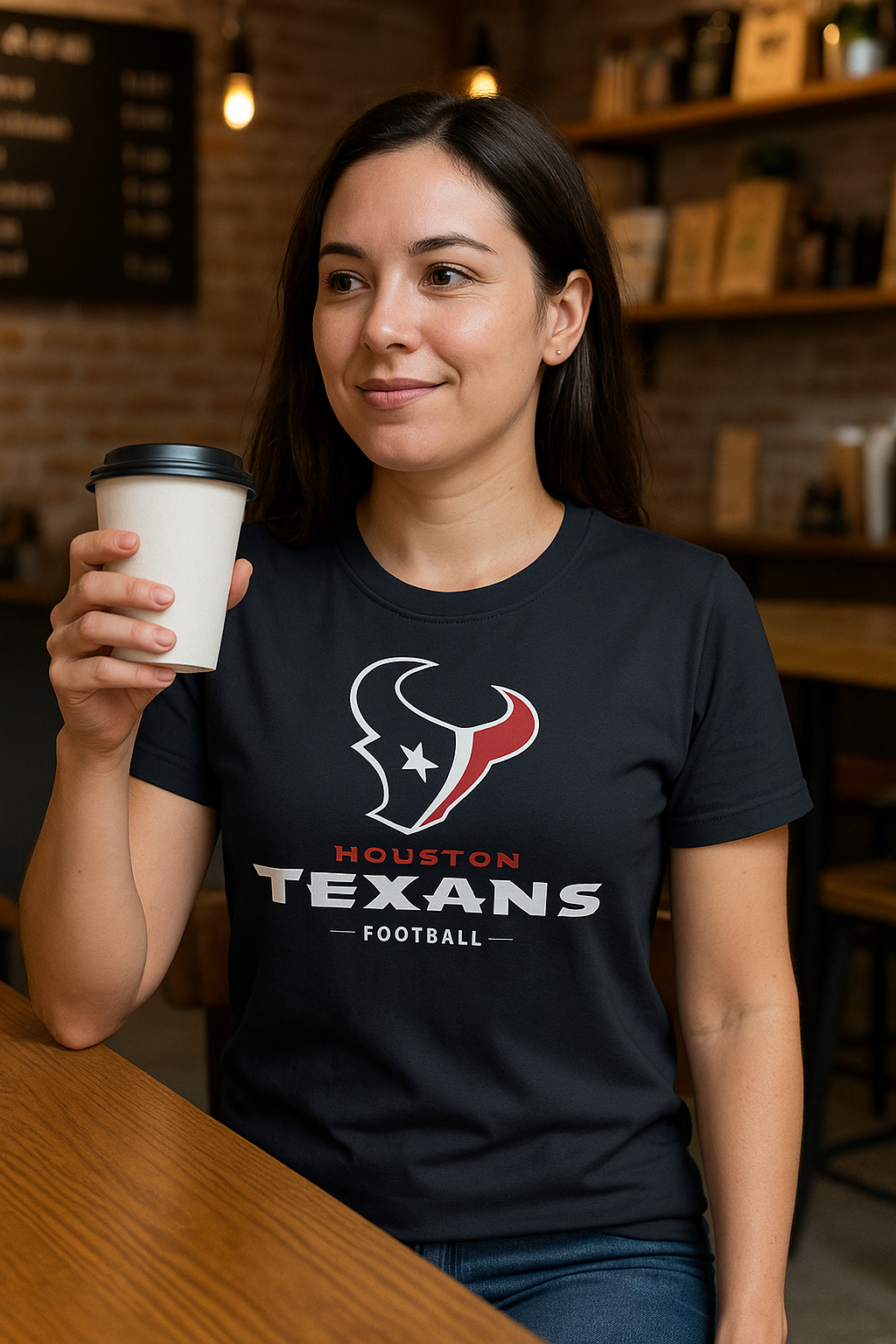 Houston Texans NFL Fanatics Branded Team Lockup Logo T‑Shirt – Navy (UK Stock) - UKASSNI