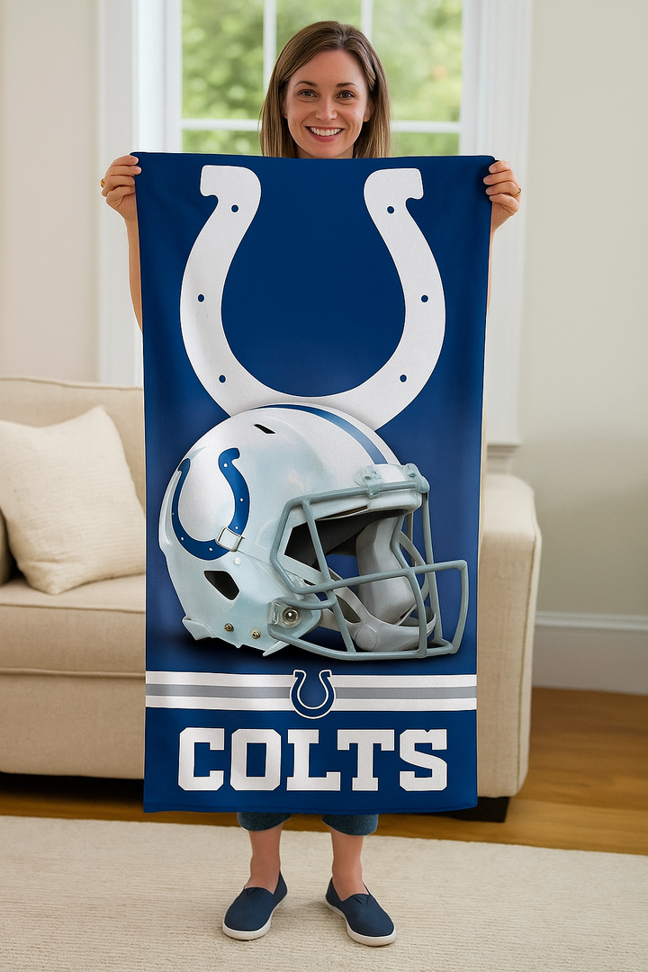 Indianapolis Colts NFL UK Spectra Beach Towel - 30w x 60h inch