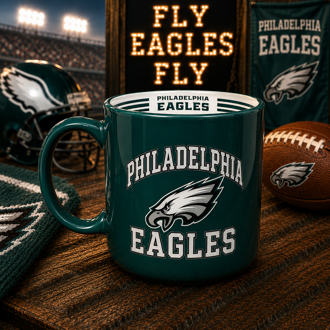 Philadelphia Eagles NFL Stripe Mug - 15oz (UK Ready)