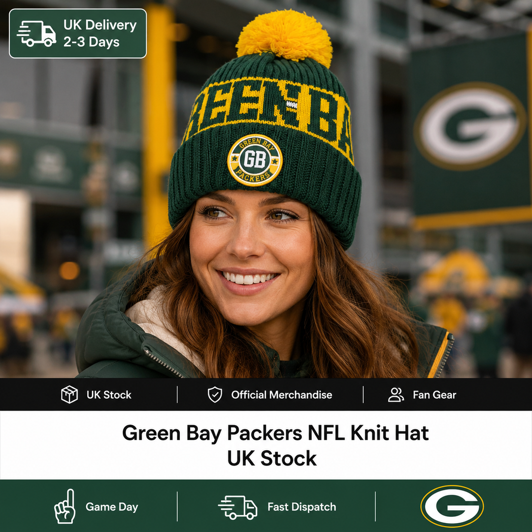 Green Bay Packers NFL Knit Hat – Solid Colour – Green/Yellow (UK Stock)