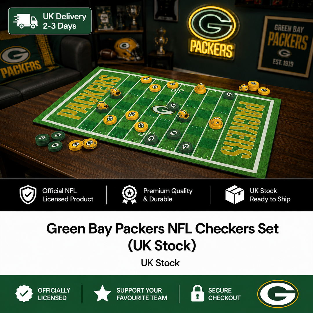 Green Bay Packers NFL Checkers Set (UK Stock)