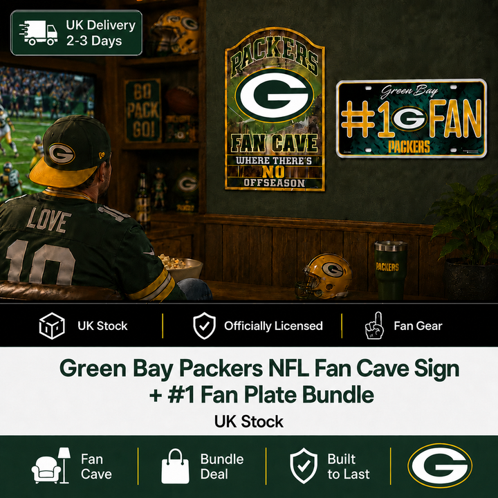Green Bay Packers NFL Fan Cave Sign + 