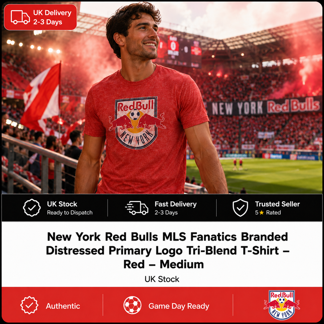 T-shirt en trois mélanges avec logo principal à effet usé New York Red Bulls Fanatics - Rouge