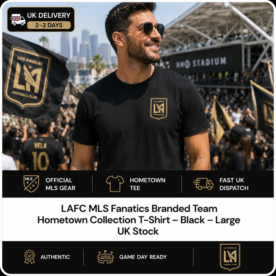 LAFC MLS Fanatics Branded Team Hometown Collection T-Shirt – Black – Large (UK Stock)