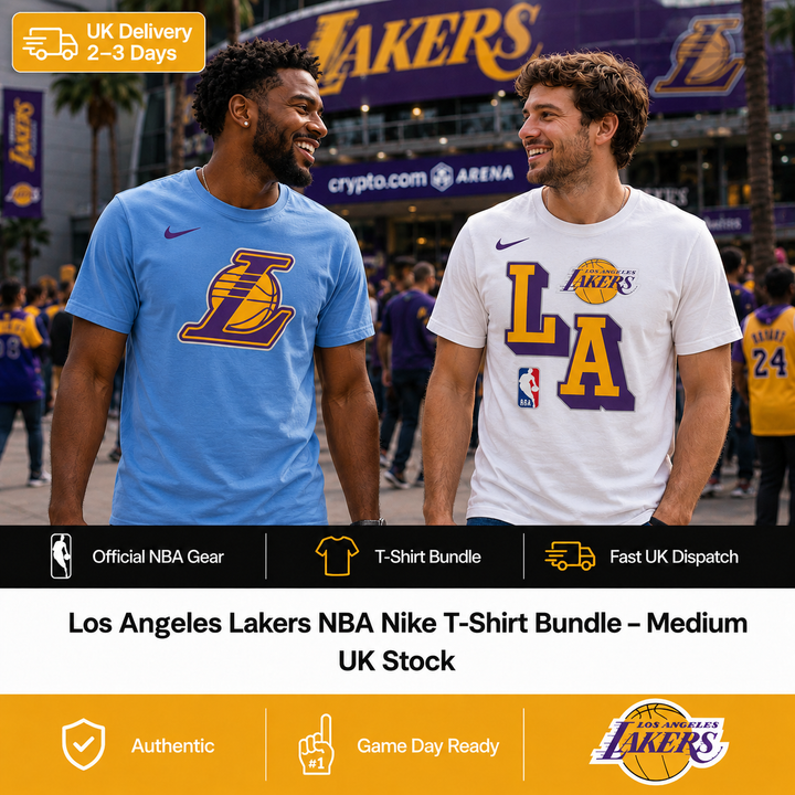 Los Angeles Lakers NBA Nike T-Shirt Bundle – Medium (UK Stock)