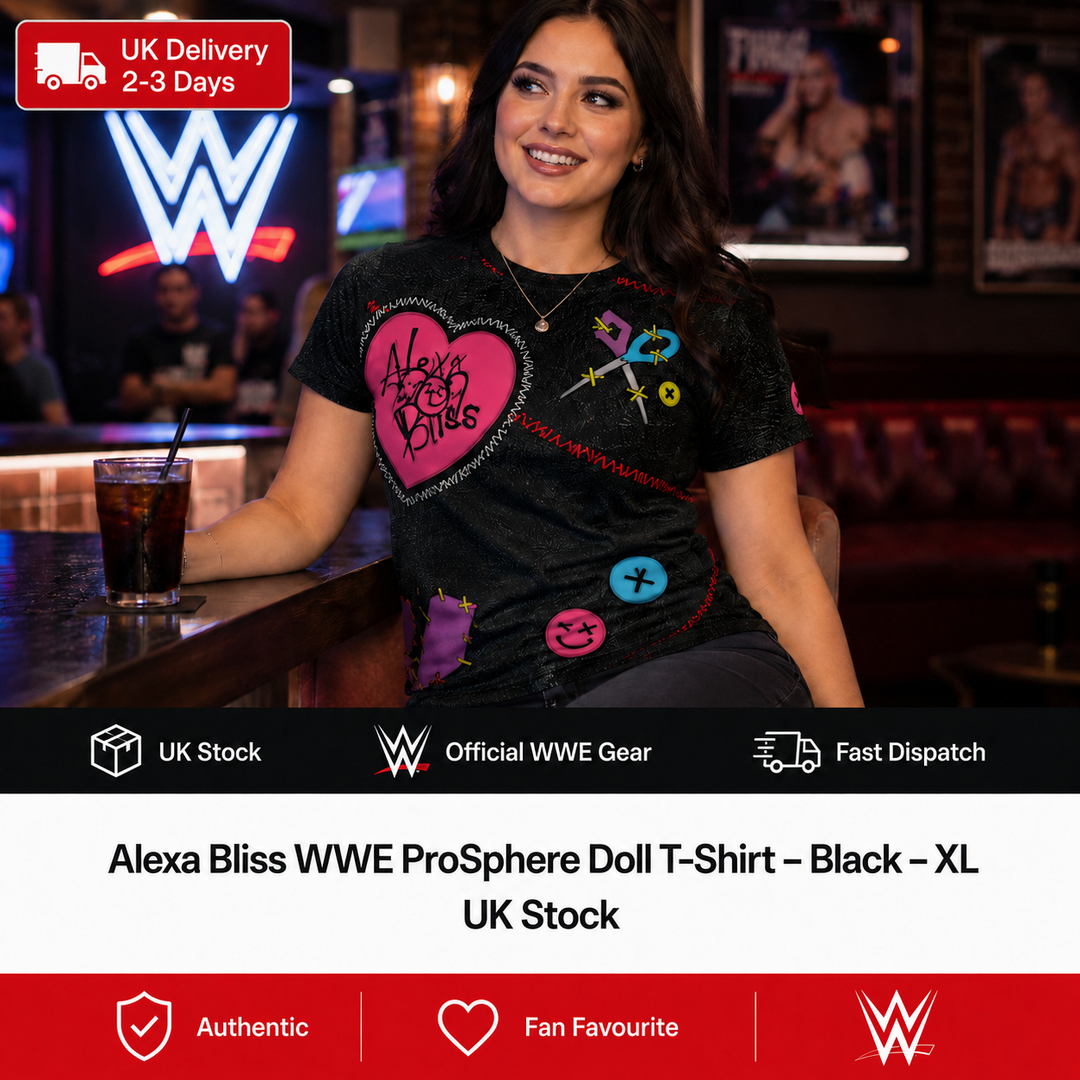 Alexa Bliss WWE ProSphere Doll T-Shirt – Black – XL (UK Stock)