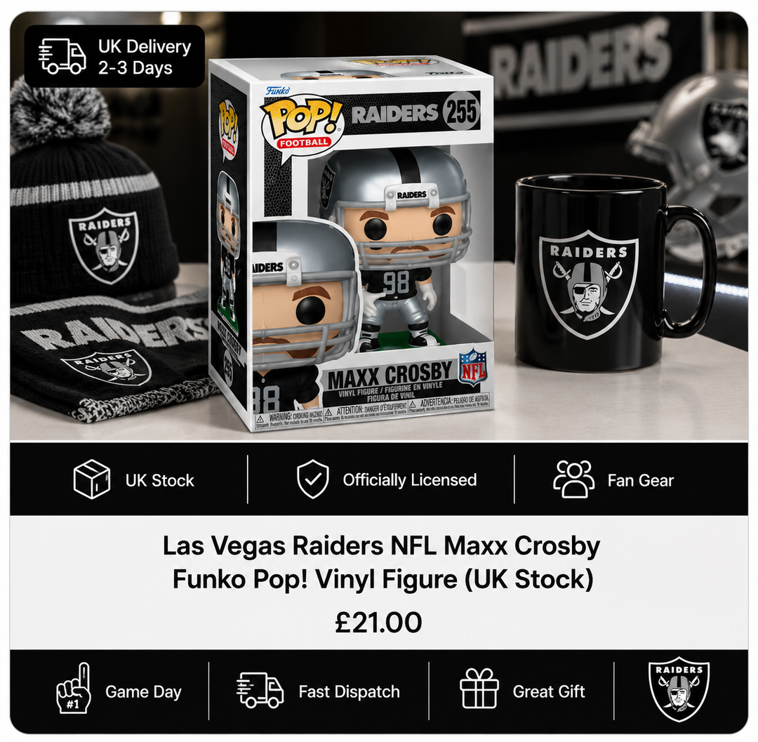 Las Vegas Raiders NFL Maxx Crosby Funko Pop! Vinyl Figure (UK Stock)