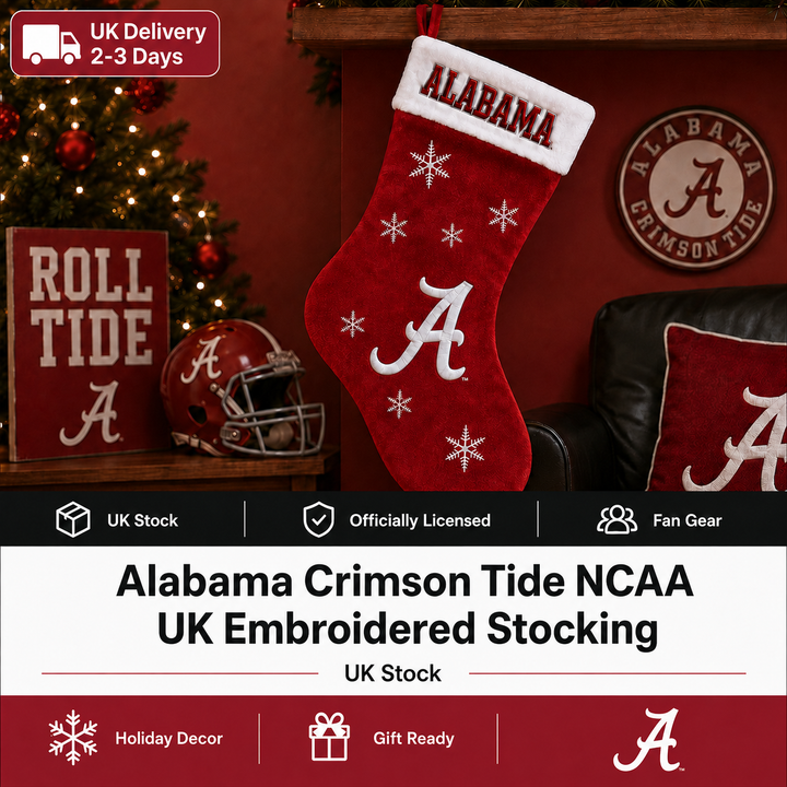 Alabama Crimson Tide NCAA UK Embroidered Stocking (UK Stock)