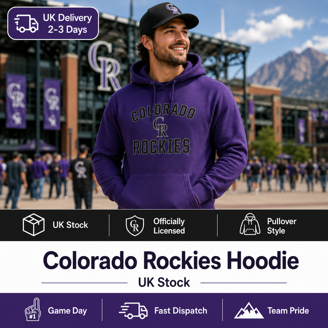 Colorado Rockies MLB Fanatics Branded Victory Arch Pullover Hoodie – Purple – Medium (UK Stock)