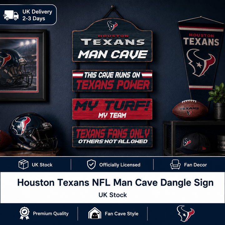 Houston Texans NFL Man Cave Dangle Sign – (UK Stock)