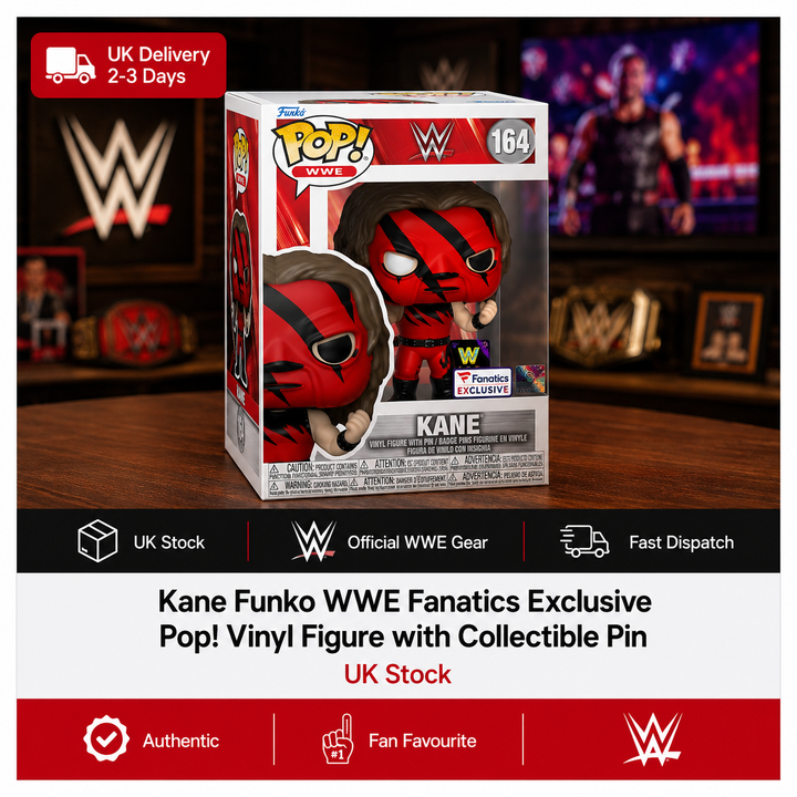 Kane Funko WWE Fanatics Exclusive Pop! Vinyl Figure with Collectible Pin (UK Stock)