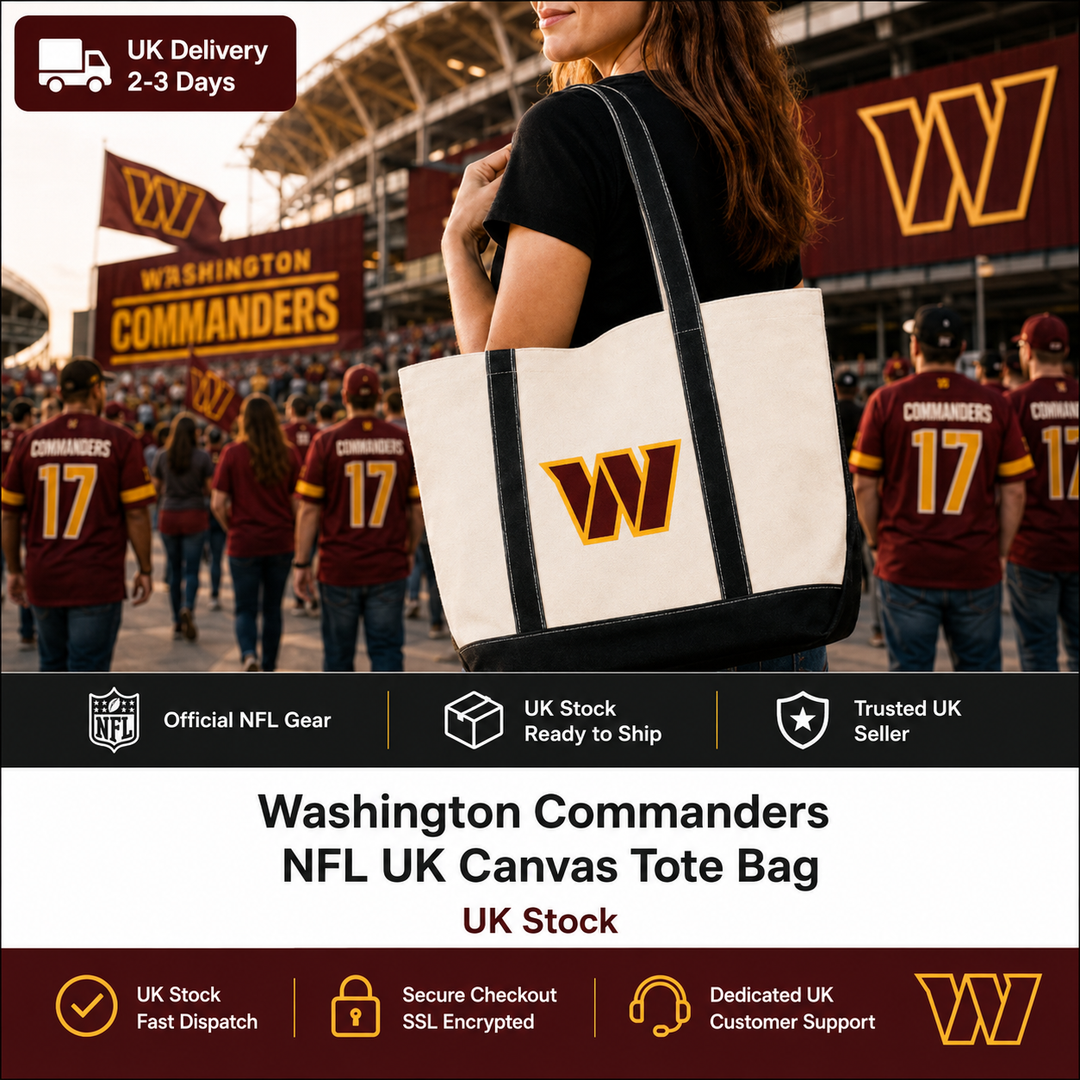 Washington Commanders NFL UK Canvas Tote Bag (UK Stock)
