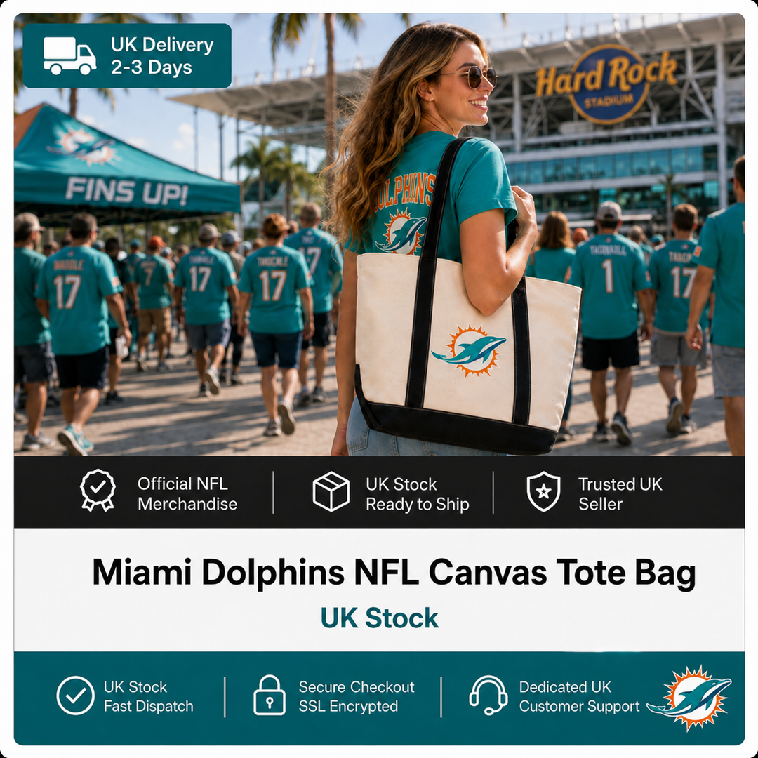 Miami Dolphins NFL Canvas Tote Bag (UK Stock)