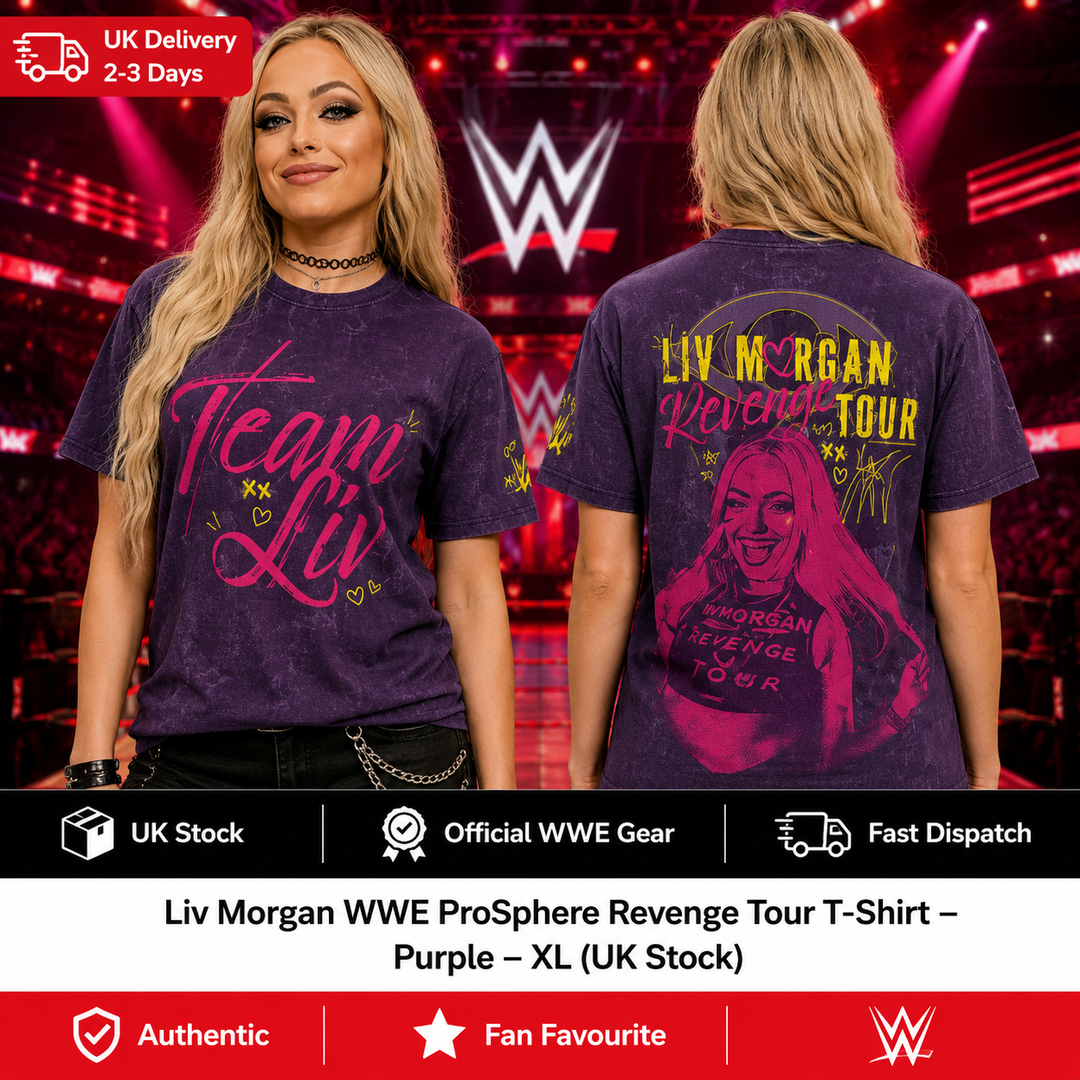 Liv Morgan WWE ProSphere Revenge Tour T-Shirt – Purple – XL (UK Stock)