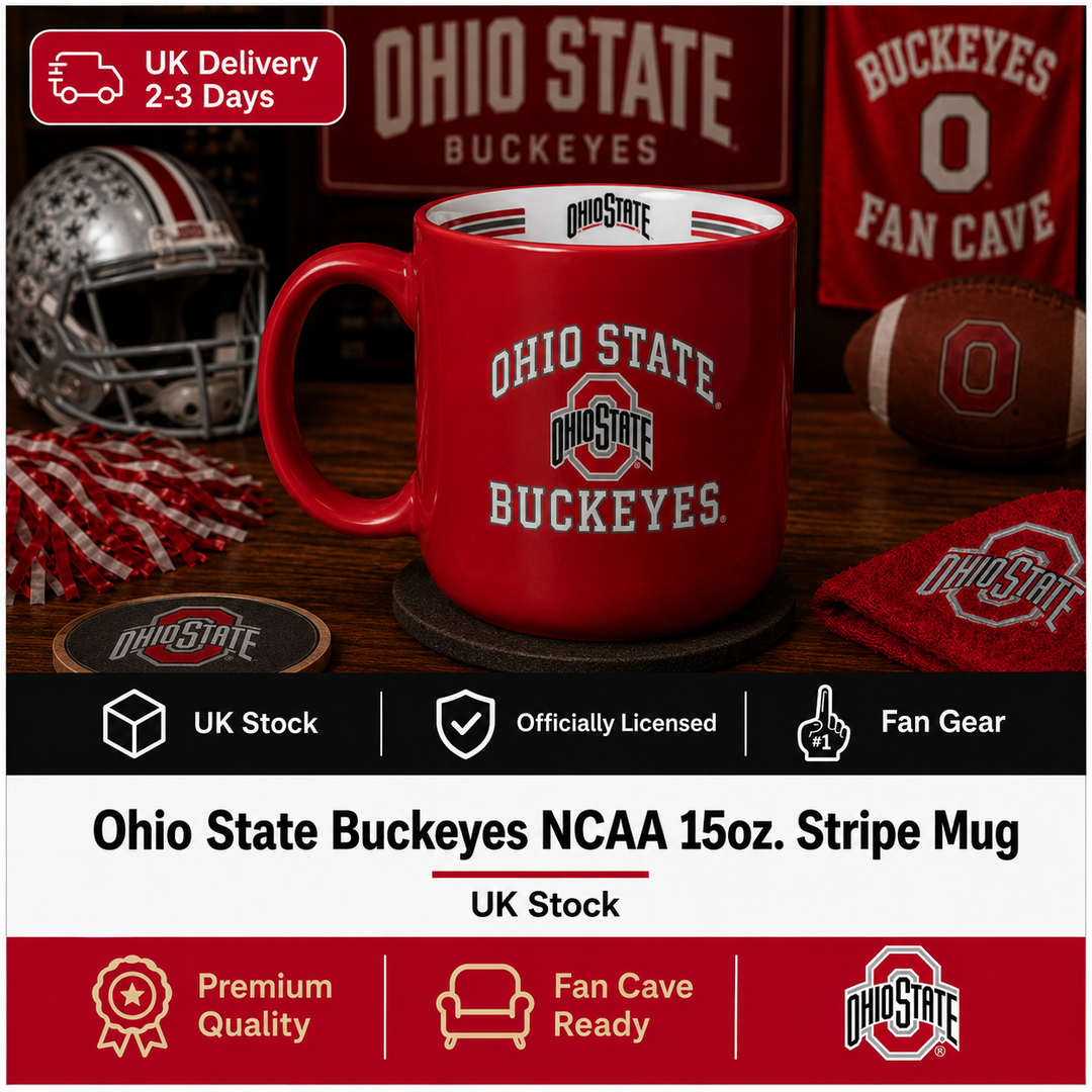 Ohio State Buckeyes NCAA 15oz Stripe Mug (UK Stock)