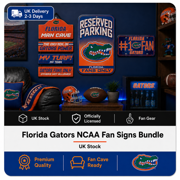 Florida Gators NCAA Fan Signs Bundle – Man Cave Dangle Sign, 