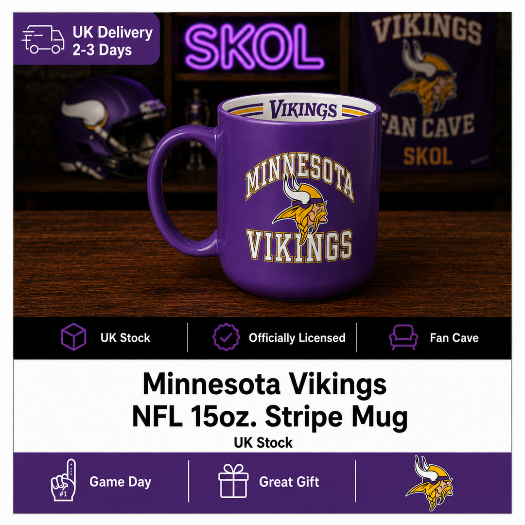 Minnesota Vikings 15oz Stripe Mug – (UK Stock)