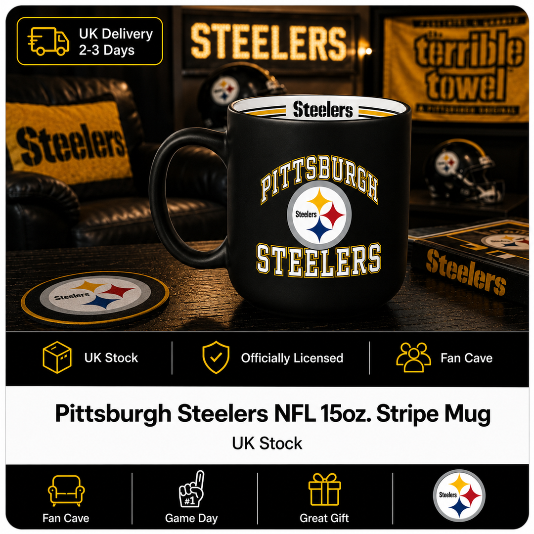 Pittsburgh Steelers NFL 15oz Stripe Mug – (UK Stock)