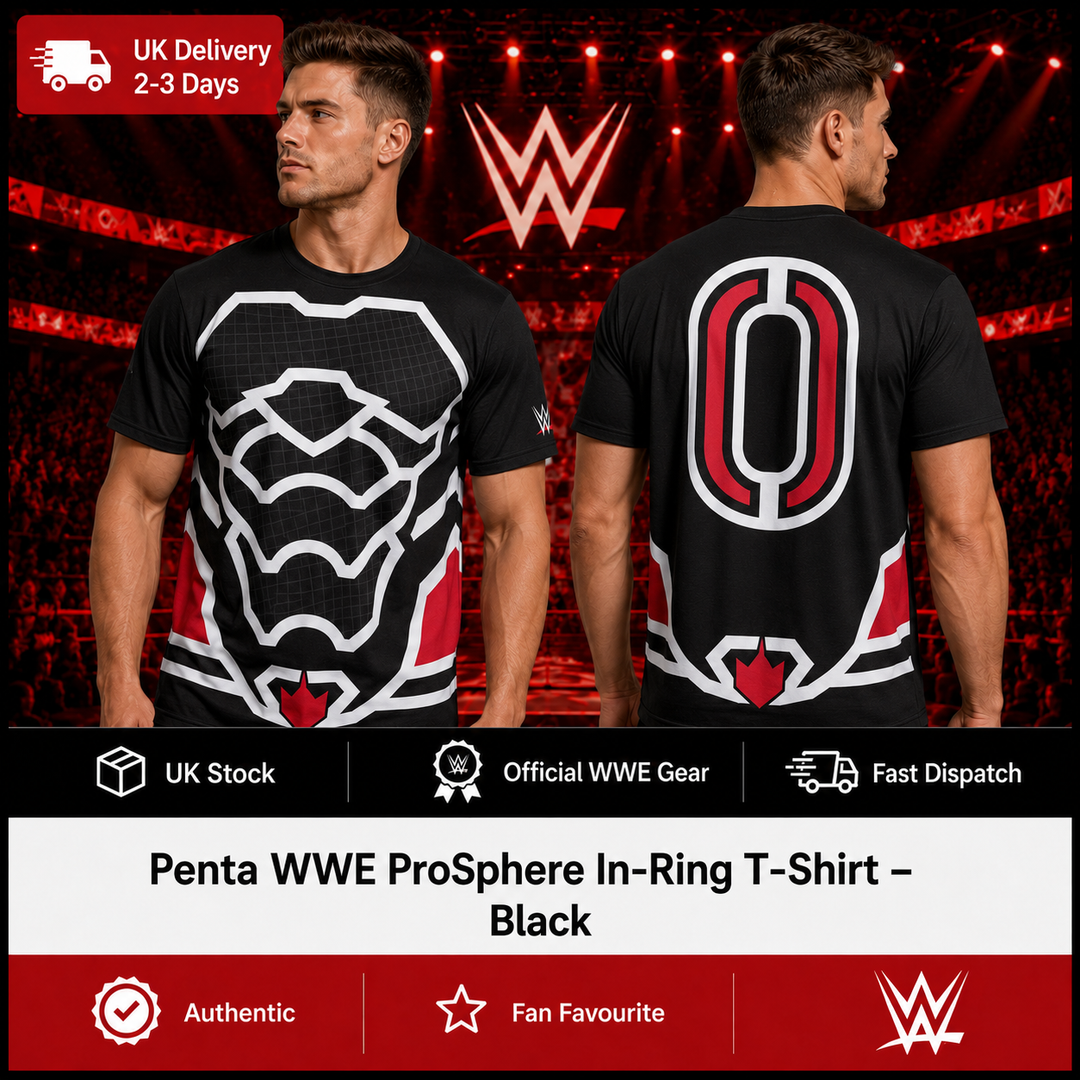 Penta WWE ProSphere In-Ring T-Shirt – Black – Small (UK Stock)