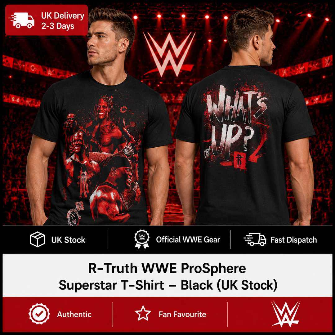 R-Truth WWE ProSphere Superstar T-Shirt – Black (UK Stock)