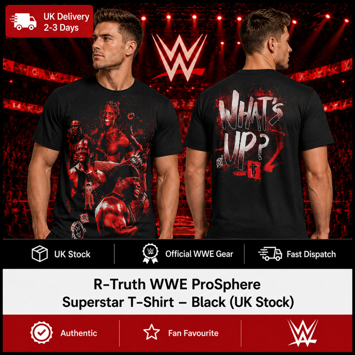 R-Truth WWE ProSphere Superstar T-Shirt – Black (UK Stock)