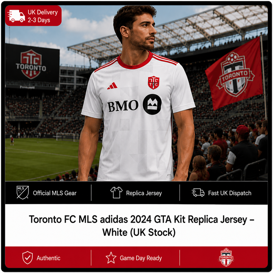 Toronto FC MLS adidas 2024 GTA Kit Replica Jersey – White (UK Stock)