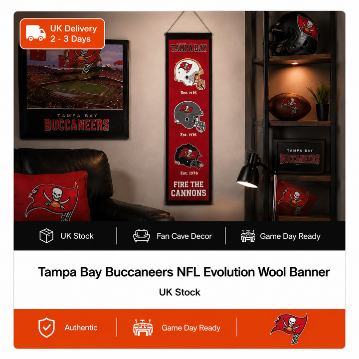 Tampa Bay Buccaneers 8" x 32" Evolution Wool Banner (UK Stock)