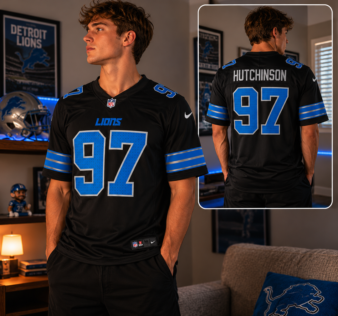 Detroit Lions NFL Aidan Hutchinson Nike Vapor F.U.S.E. Limited Jersey – Black – Medium (UK Stock)