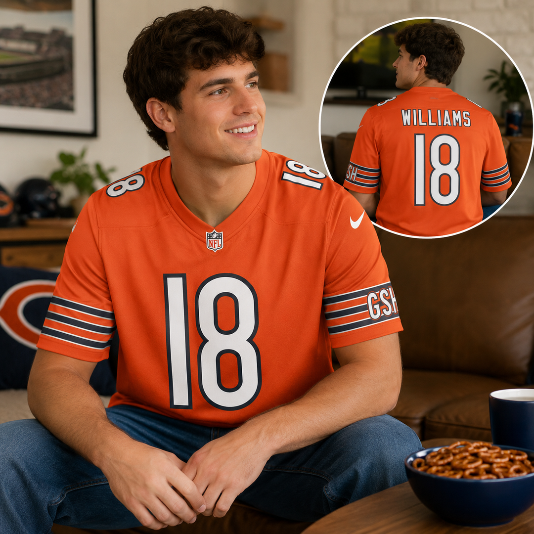 Chicago Bears NFL Caleb Williams Nike Legend Player Performance Top – Orange – Medium (UK Stock)