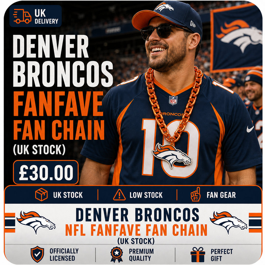 Denver Broncos NFL Logo FanFave Fan Chain (UK Stock)