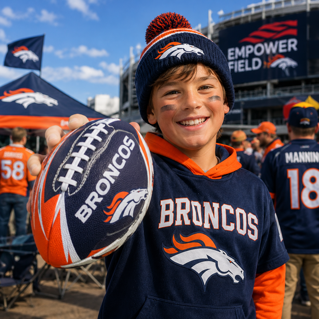 Denver Broncos NFL Air Tech Mini Football (UK Stock)