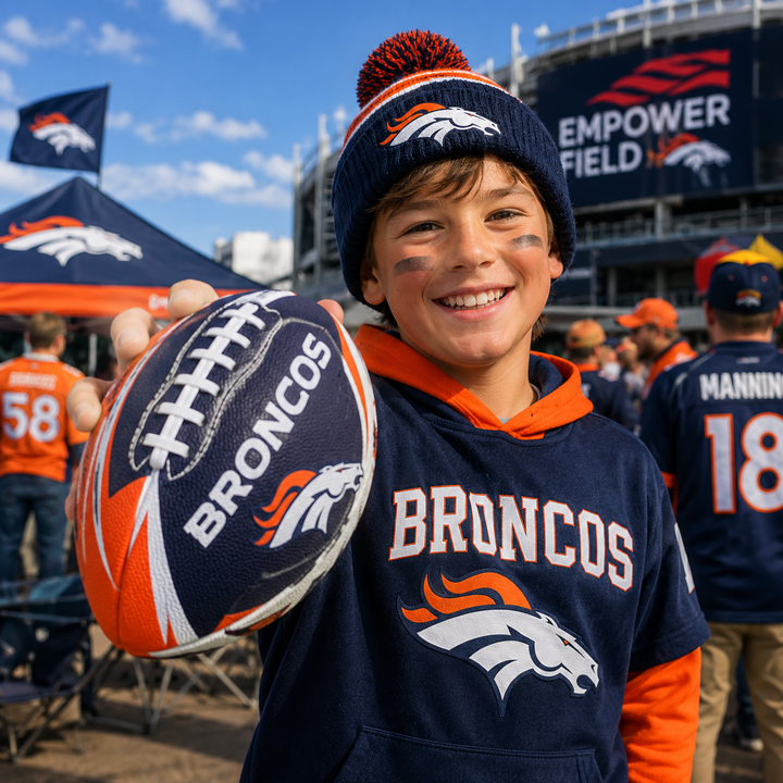 Denver Broncos NFL Air Tech Mini Football (UK Stock)