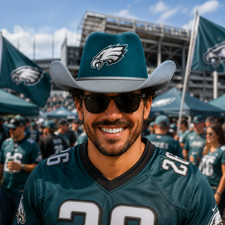 Philadelphia Eagles NFL Two-Tone Cowboy Hat – UK Stock