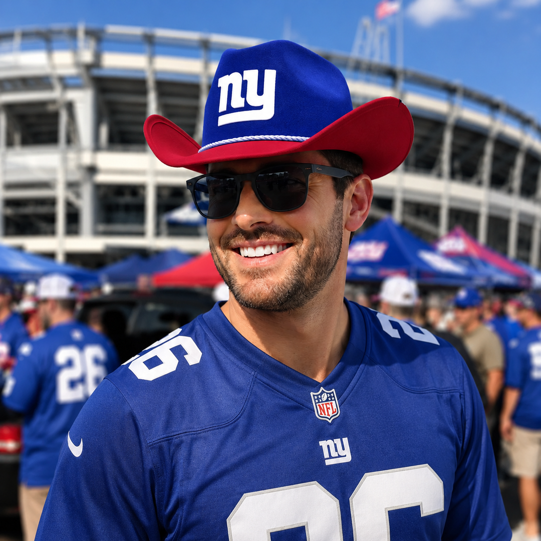 New York Giants NFL Two-Tone Cowboy Hat – UK Stock