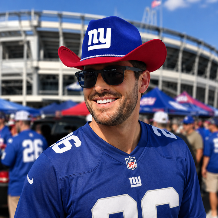 New York Giants NFL Two-Tone Cowboy Hat – UK Stock
