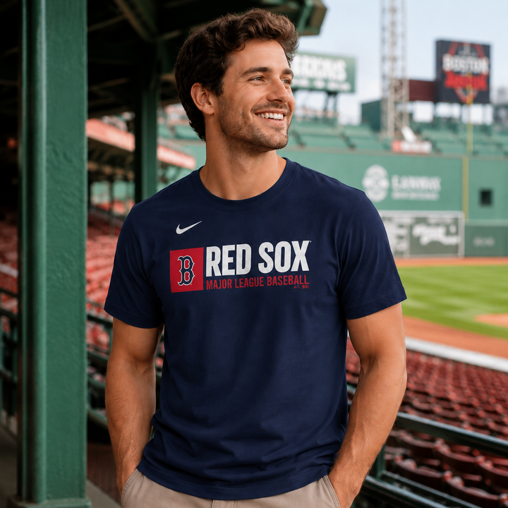 Boston Red Sox MLB Nike Team Block T-Shirt – Navy – XL (UK Stock)