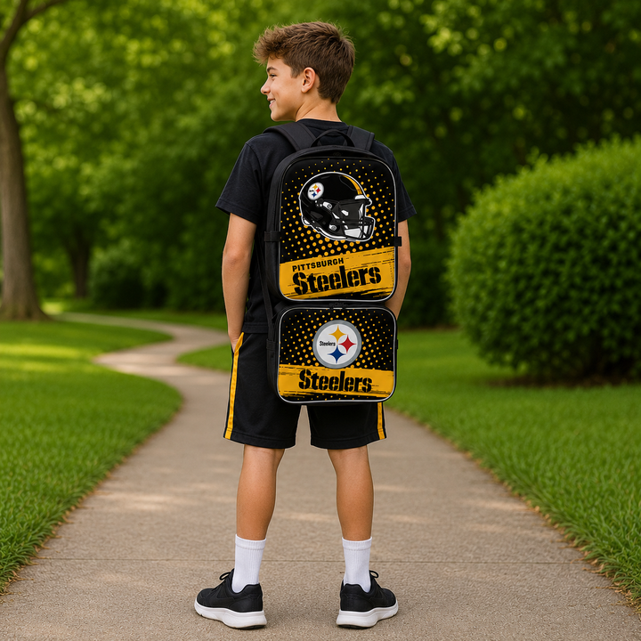 Pittsburgh Steelers NFL UK Youth Backpack &amp; Lunch Bag Combo (UK Stock)